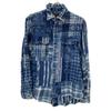 POLO RALPH LAUREN Indigo Cotton Linen Patchwork Native American Pattern Shirt tops L Blue x whiteUsed
