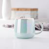 High-Value Ceramic Water Cup With Lid And Spoon, Household High Temperature Resistant Office Small Fresh And Simple Wind Cup