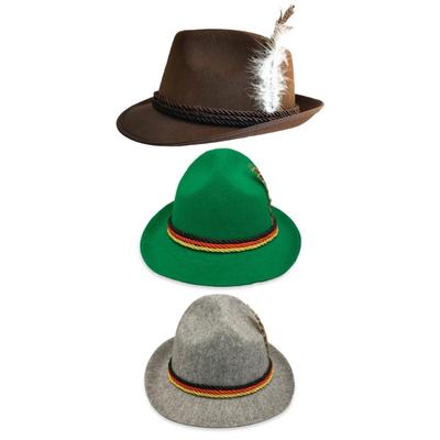 Western Feather Decors Felt Octoberfest Hat German Carnivals Party Accessory