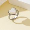 Stylish Adjustable Ring With Real Shell Inlay Sturdy Alloy Band Finger Accessory Perfect For Daily Wear And Gifts