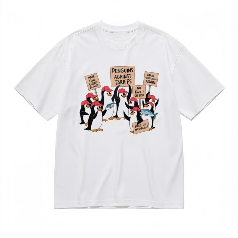 

Women s Fashion Breathable Classic T-Shirt Cute Birds Holding Message Boards Tee M