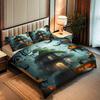 Horro Halloween Bedding Set Pumpkin Digital Printed Soft Cozy Duvet Cover King Queen Twin Single Size Bithday Gift Room Decor