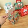 4 Stück Weihnachts Hausform Geschenkboxen Kraftpapier Süßigkeiten Kekse Geschenkverpackungsbox mit Henkel Weihnachtsbaum Anhänger Partyzubehör
