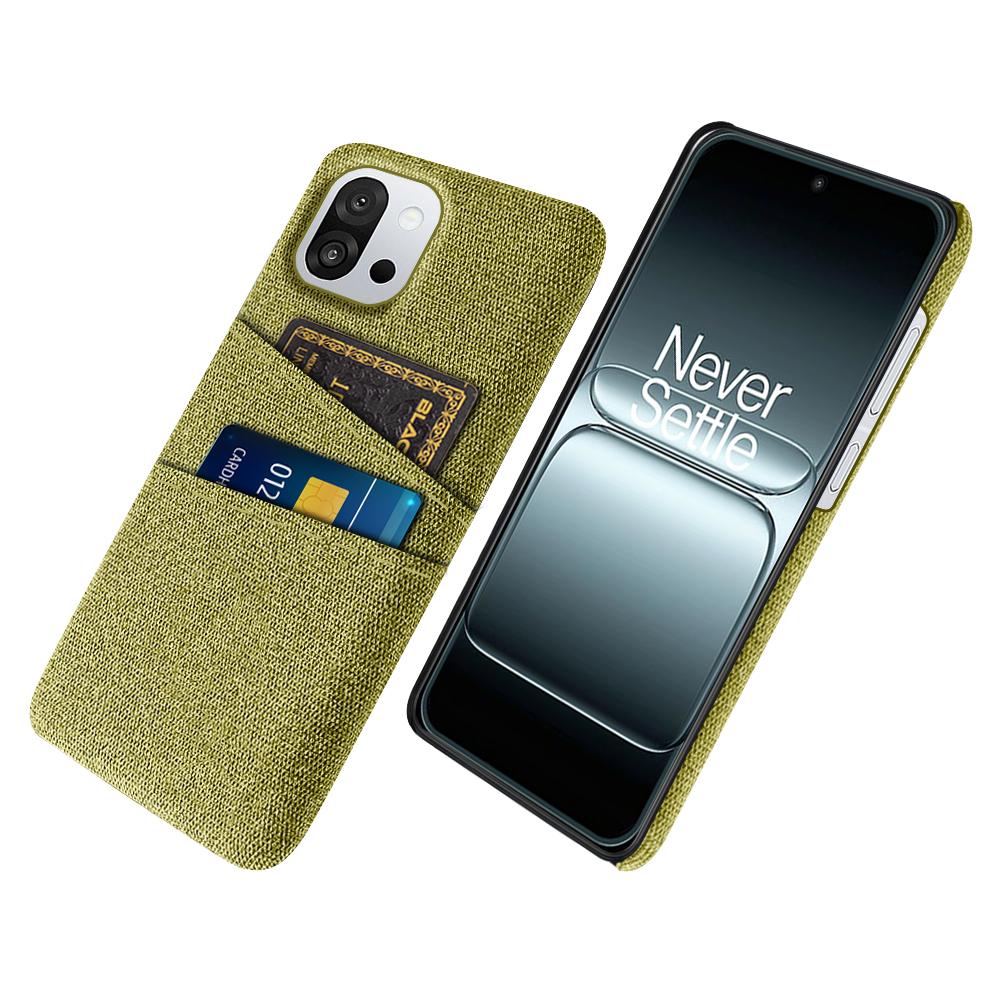 

For OnePlus 13T 5G Case Cloth+Hard PC Phone Cover with Dual Card Slots Yellow