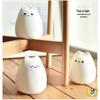 Cute Kitten Silicone Night Light - Eye Protection & Patting Feature for Cozy Atmosphere, Ideal for Dorms and Tables.