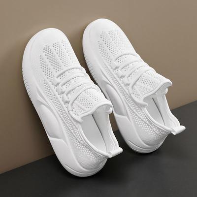 Atmungsaktive Damen Schuhe Fliegendes Gewebe Mesh Schuhe Hohl Dünn Leicht Sportschuhe Lässige Weiße Schuhe