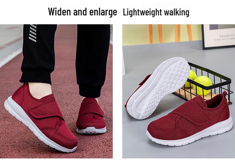 Unisex Breathable Mesh Velcro Walking Shoes - Lightweight, Wide Fit Casual Sneakers for Summer Sports