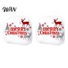 Funny Christmas Car Prints 2Pcs Headrest Covers, Elastic Holiday Printed Head Rest Cover, Fabric Seat Accessories Auto Pillow Protector for
