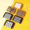 Women Houndstooth Wallet Pu Leather Multi-functional Multi-card Slot Zipper Coin Purse