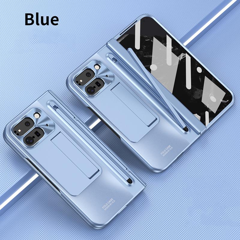 S Pen mit Scharnierschutz für Google Pixel 10 Pro Fold 9 Pro Fold Hülle mit Stylus Stift Displayschutz Klappbarer Halter Ständer For Pixel 10Pro Fold blau