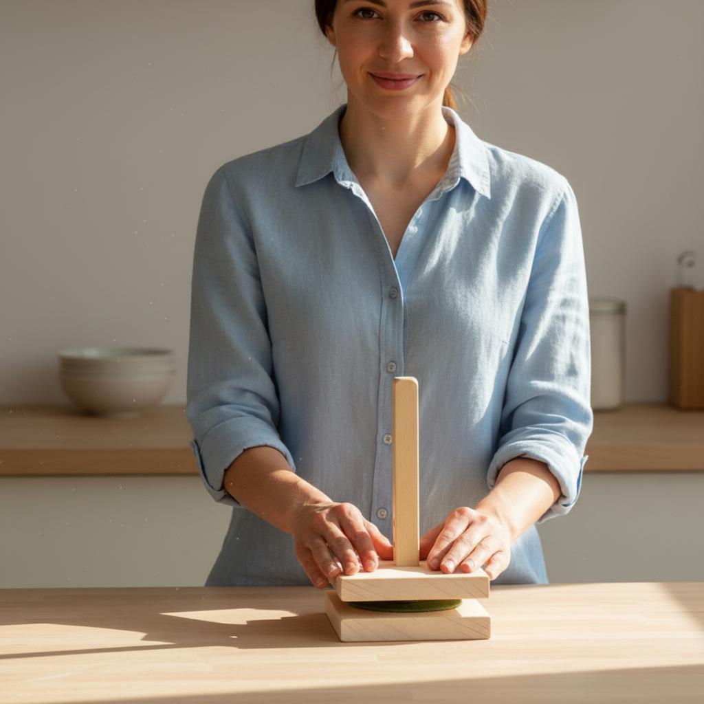Dumpling Wrapper Press Labor Saving Wooden Dough Presser Wooden Dough Press Solid Wood Construction Kitchen Utensil Compact Size