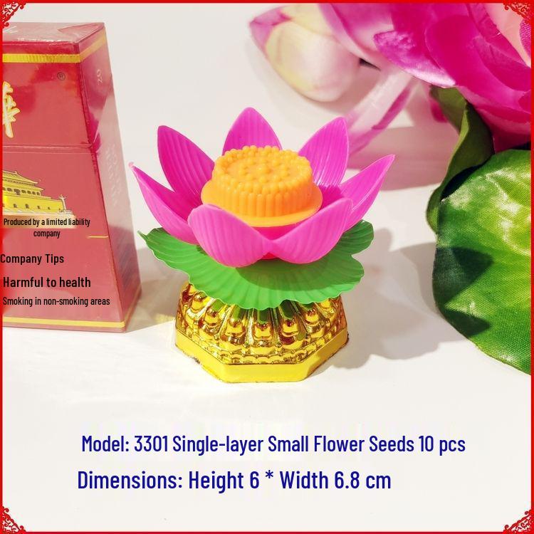 Red Lanterns for Lunar New Year and Qingming, Battery-Operated Everlasting Prayer Lamp