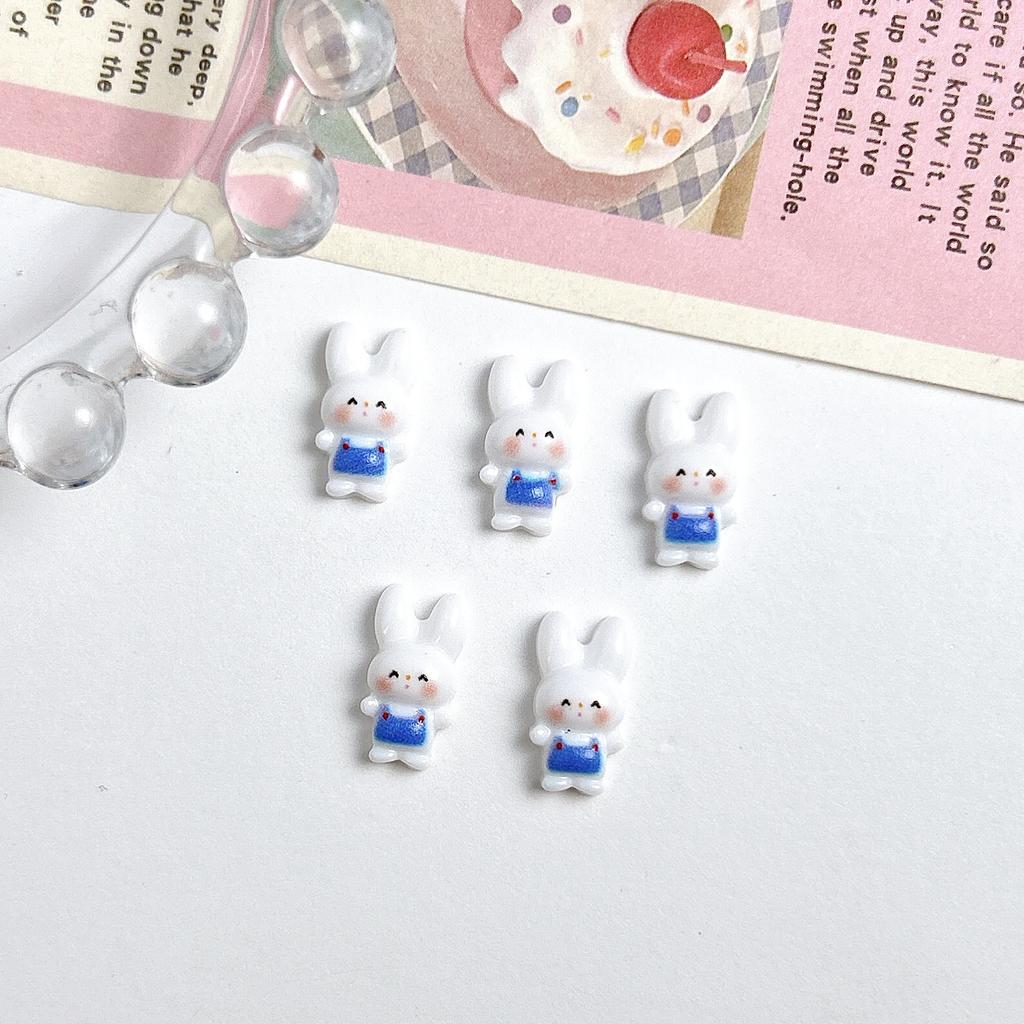 Cartoon Rabbit Nail Art Accessories Cute 3D Heart Blush Bunny Handmade DIY Nail Wearable Nail Decorations