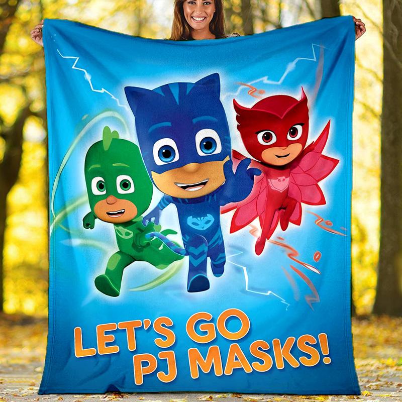 1pc PJ Marks1 Theme Blanket - Digital Print, Polyester, Cozy for All Seasons, Perfect for Outdoor, Camping, and Travel