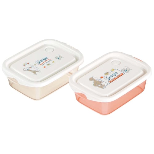 Skater Curious George Sealable Containers, 500ml, 2-Pack, Made in Japan, FCN2WAG-A