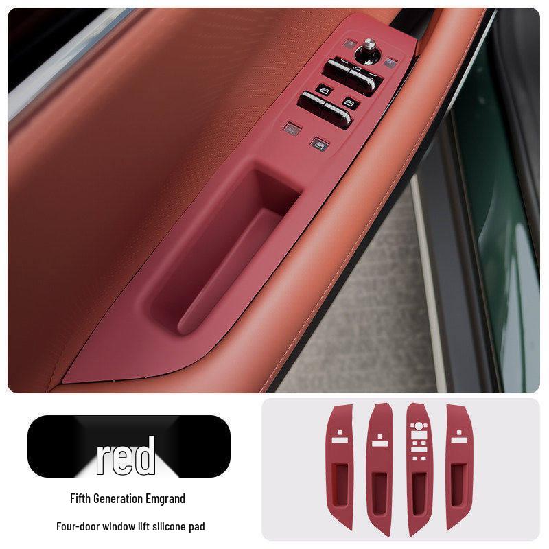 Fifth-Gen Emgrand Control Cup Holder Silicone Mat & Gear Shift Panel Sticker for Car Door & Window Protection