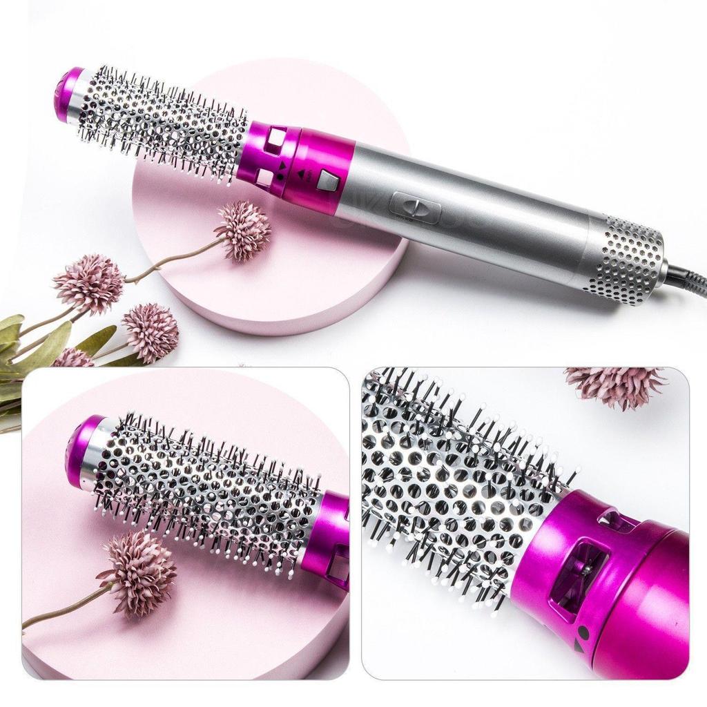 5-in-1 Rotating Hot Air Brush & Curling Iron - Multi-functional, No-Damage Big Wave Hair Dryer