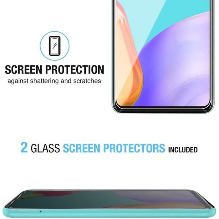Coque pour Samsung A52 5G/A52,Coque Samsung A52 5G/A52 Transparente+2Pack Verre Trempé Film Protection écran,Souple TPU Silicone