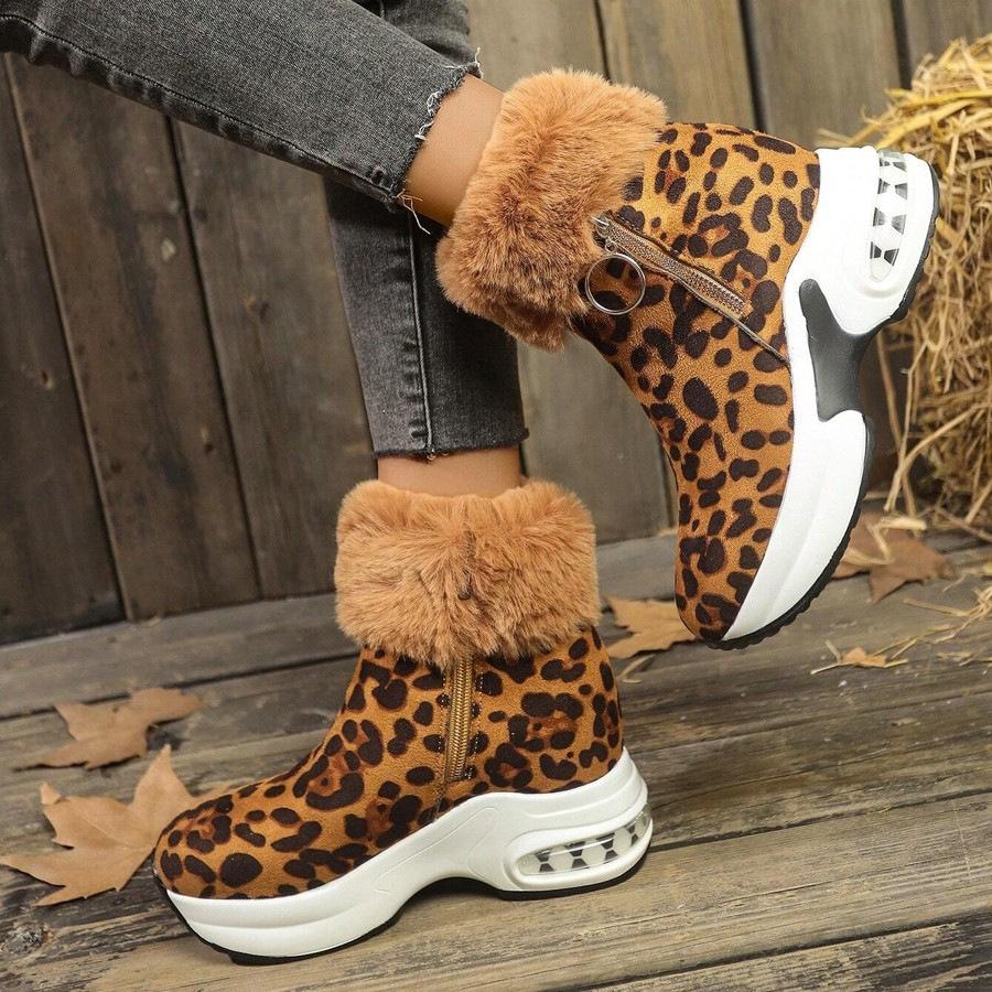 Women's Lightweight Comfortable Cold Warm Padded Snow Boots Non-slip Wear-resistant Outdoor Casual Sneakers Cotton Boots