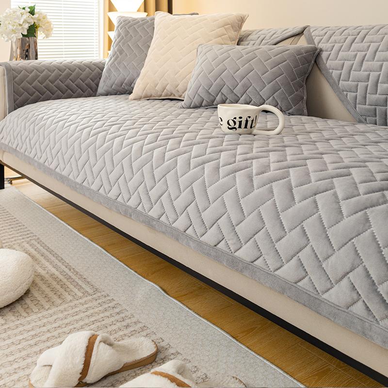 Plush Sofa Cushion Winter Cream Wind Milk Suede Sofa Cover All-Inclusive Full Cover Towel Cover Cloth Non-Slip Seat Cushions