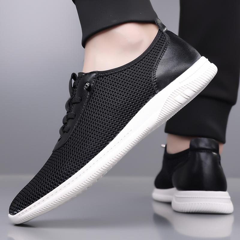 Fashion Spring Hot Selling Breathable Mesh Casual Shoes Breathable Soft Bottom Comfortable Men's Sports Shoes Walking Men's Flat Shoes