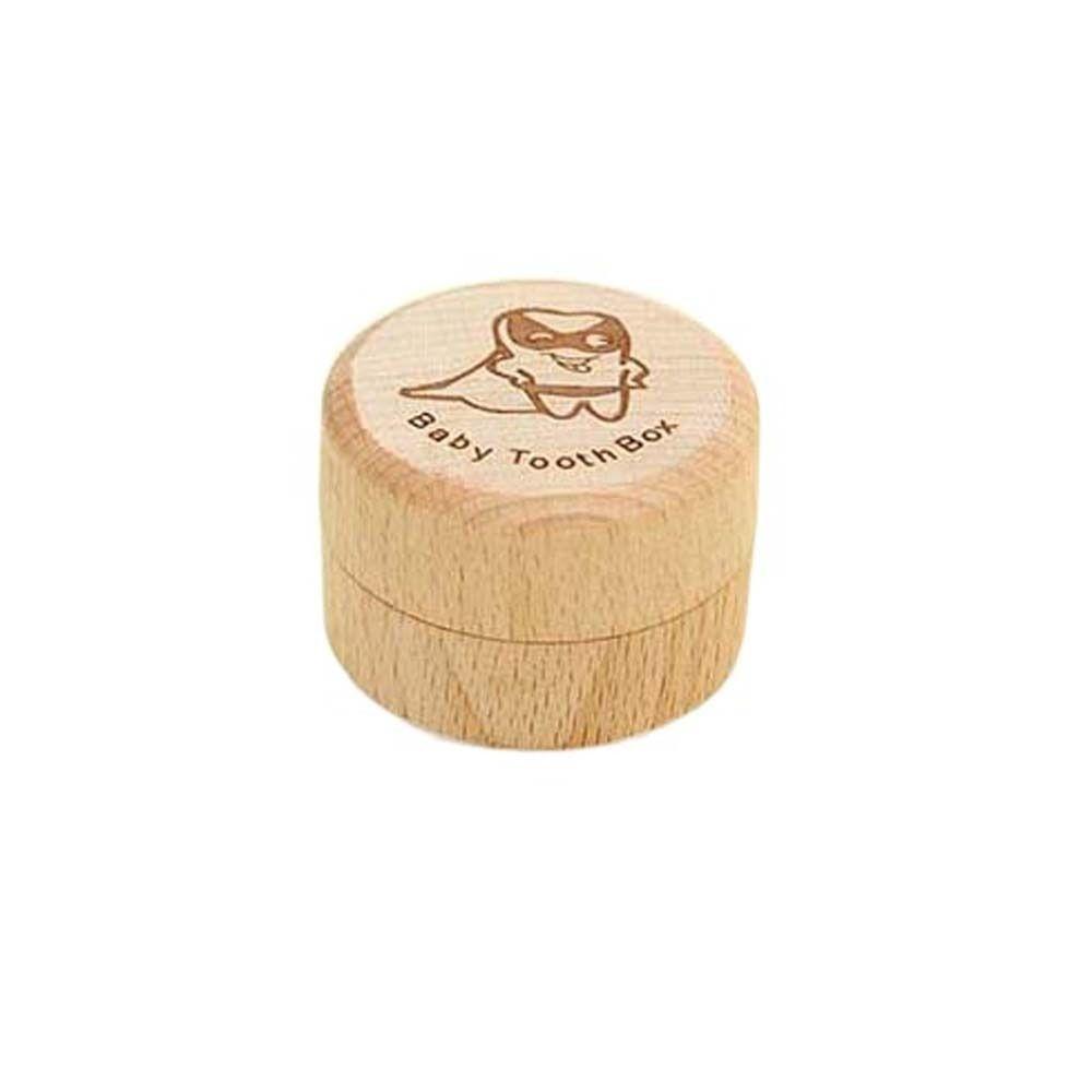 Wooden Milk Teeth Organizer Primary Teeth Tooth Fairy Box Portable Deciduous Tooth Case  Children