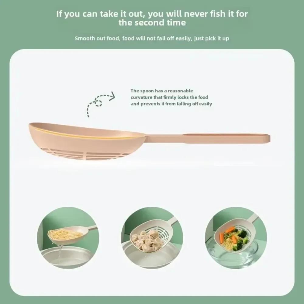 Kitchen Colander Food Grade High Temperature Resistant Long Handle Non-slip Pasta Spoon Dumpling Food Filter Kitchen Drain Spoon