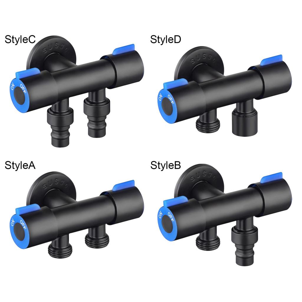 Dual Outlet Toilet Bidet Sprayer Shut Off Valve Angle Hose High Pressure Diverter for Washing