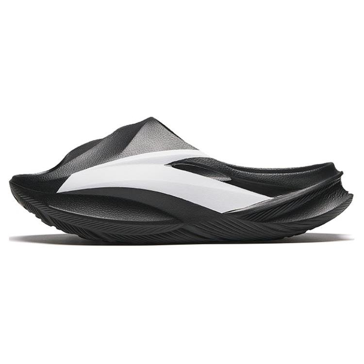 New Anta Life Collection Abrasion Resistant Slide Slippers Men's Black White 112438521-4