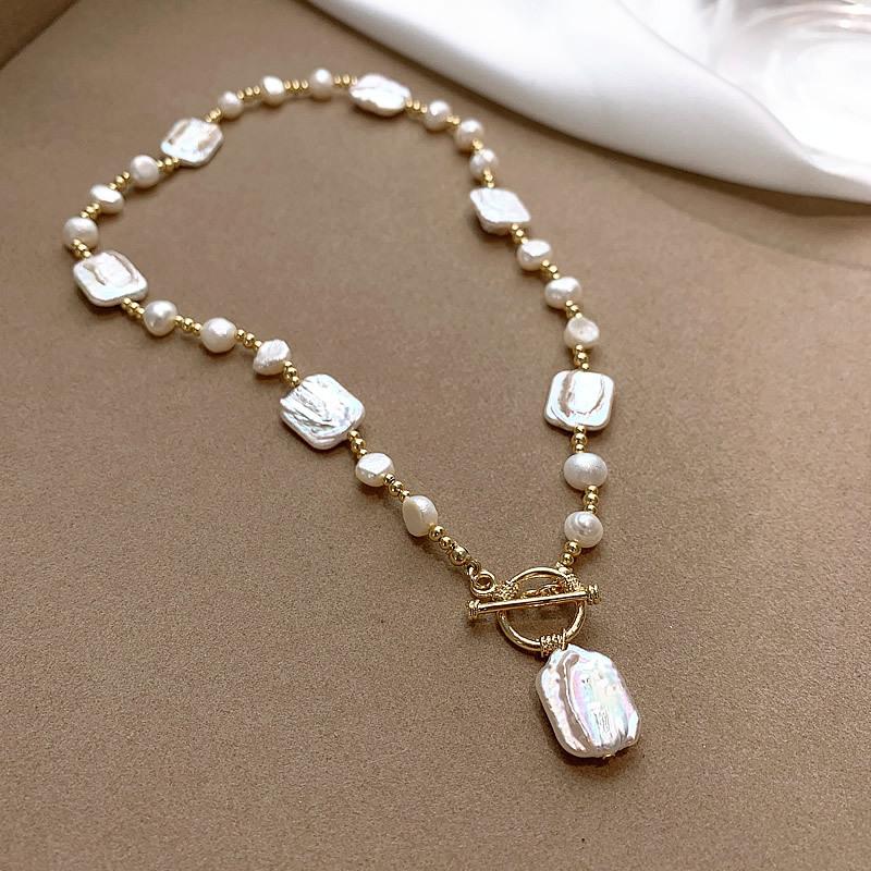 Water Baroque Fashion Pearl Necklace - Irregularly Shaped Pearls Design Choker Necklace