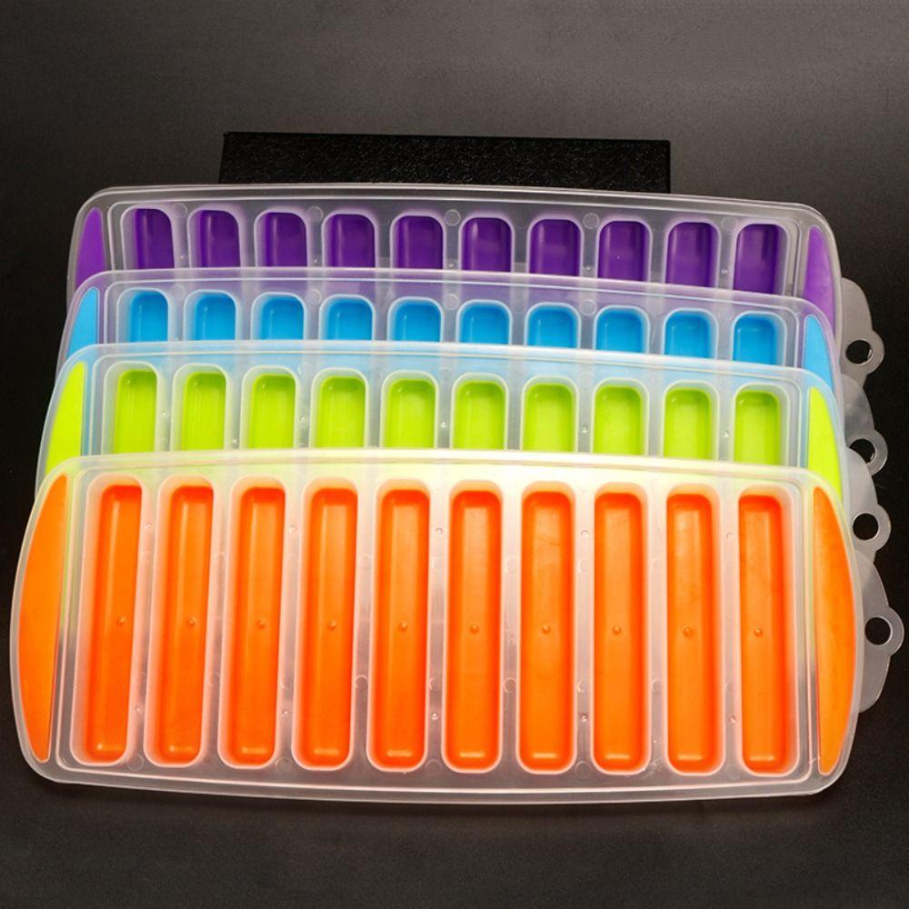 TPR Ice Stick Tray Mold with Lid Ice Maker Portable Ice Cube Tray Kitchen Accessories