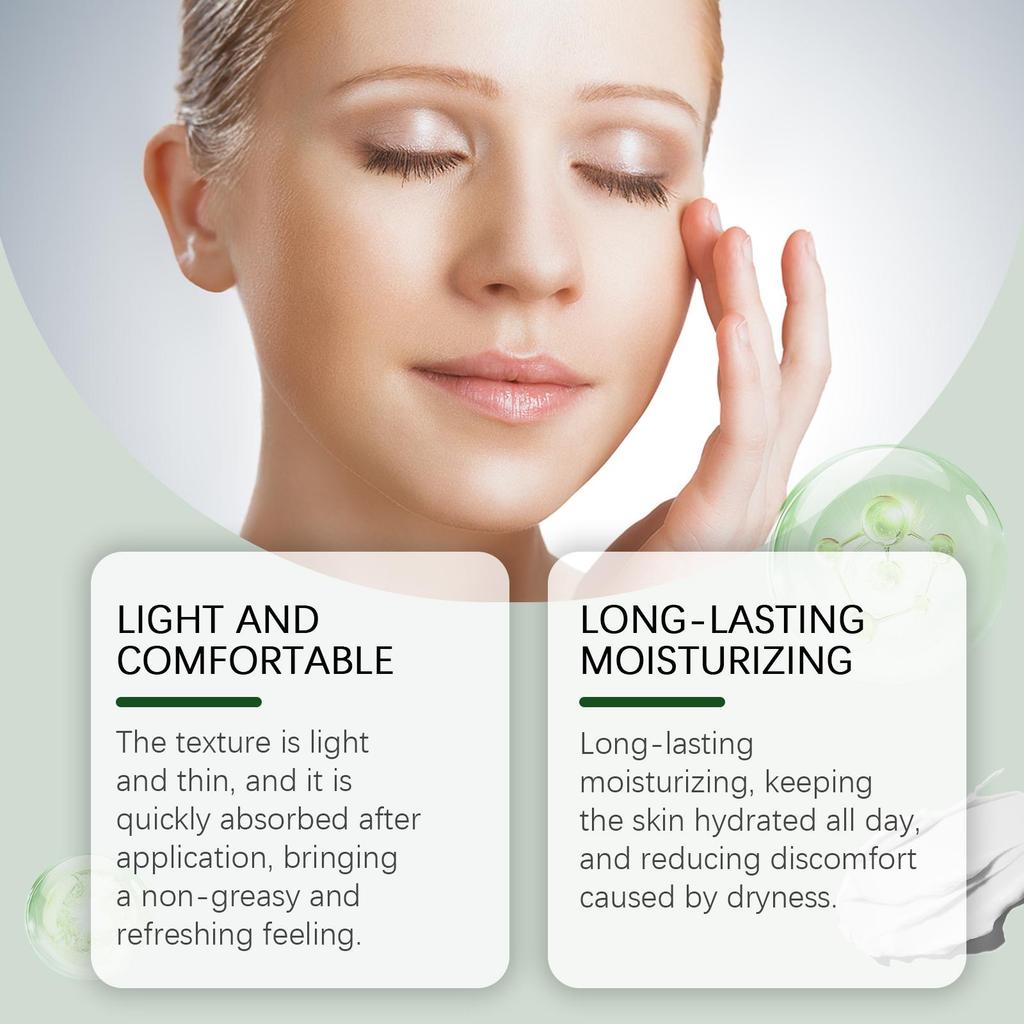 Hyaluronic Acid Face Cream Green Tea Oil Control Even Skin Tone Redness Relief Dull Skin Remove Blackheads Pores Hydrating Cream