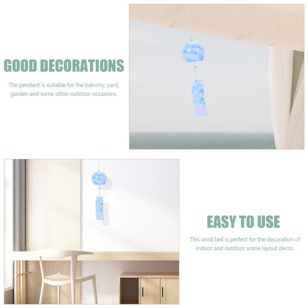 Japanese Style Marbling Pattern Wind Chime Pendant Glass Wind Chime Hanging Ornament