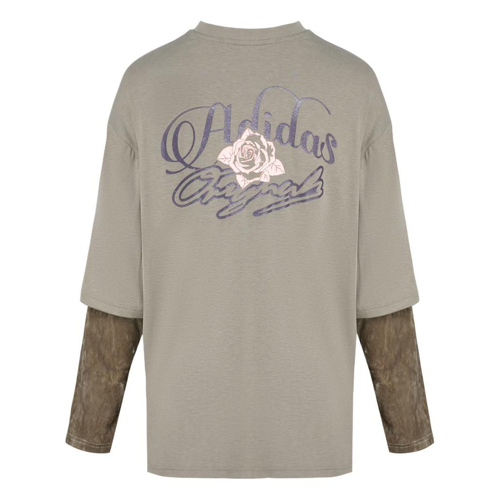 Adidas Originals Two-In-One Knitted Loose Long Sleeve Drop Shoulder T-Shirt Women tops KR5039