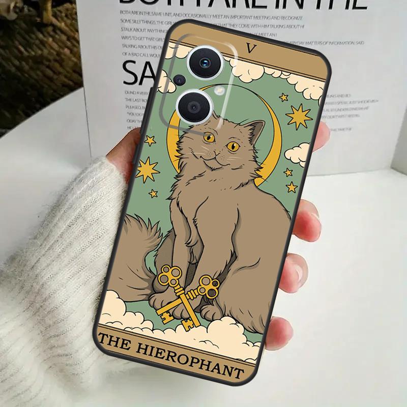 Katzen Tarot Hexerei Handyhülle Für OPPO Reno 8 7 Lite 8T 11 12 13 14 14F 10 Pro OPPO Find X8 X6 X5 X9 Pro Cover