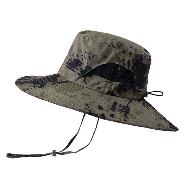 

Camouflage Fishermans Hat Summer Outdoor Sun Protection With Wide Brim For Men хакі