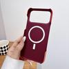 Matte Magnetic Carbon Fiber Phone Case for iPhone 17 Pro Max - Half-Wrapped Plaid, Protective Cover
