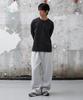 AGOD Camicia Henley con Bottoni Laterali a Righe Manica Lunga [Nero]