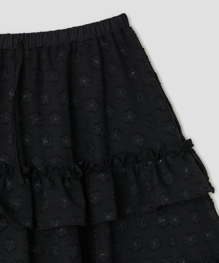 Taibseobiseu Layered Volume Lace Skirt [Black]