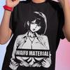 2026 New Year's Hot Sales, Waifu Material Anime Office Lady T-Shirt _ Kawaii Salarywoman Illustration Unisex Short Sleeved T-shirt