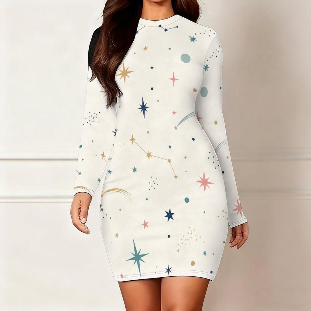 Plus Size Women Long Sleeve Slim Bodycon Midi Dress Soft Premium Casual Party Evening Outfit