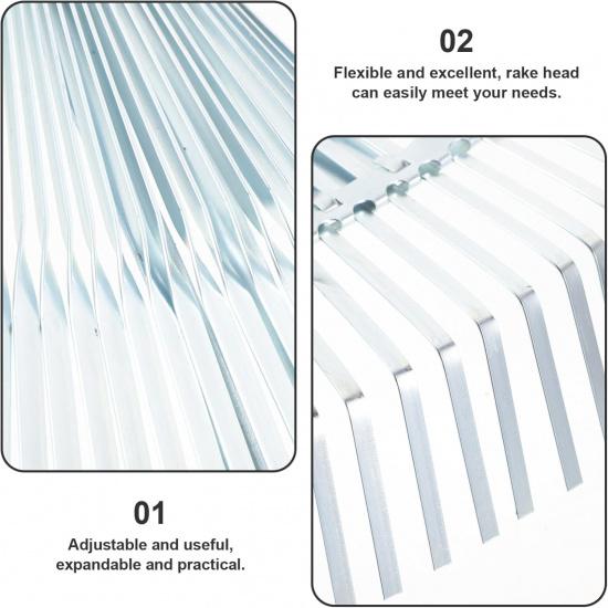 DOITOOL Adjustable Leaf Rake Expandable Gardening Rake Head for Lawn for Leaves Collection for Garden Use