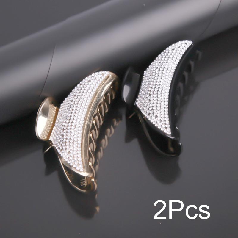 1Pc Large Shine Plastic Fashion Headdress Beautiful Black Water Drill Hair Grab