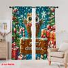 2 szt., druk płaski 2D Popularne panele zasłonowe Świąteczny prezent urocza sowa (4) 100% poliestru (bez pręta) Święta do sypialni,