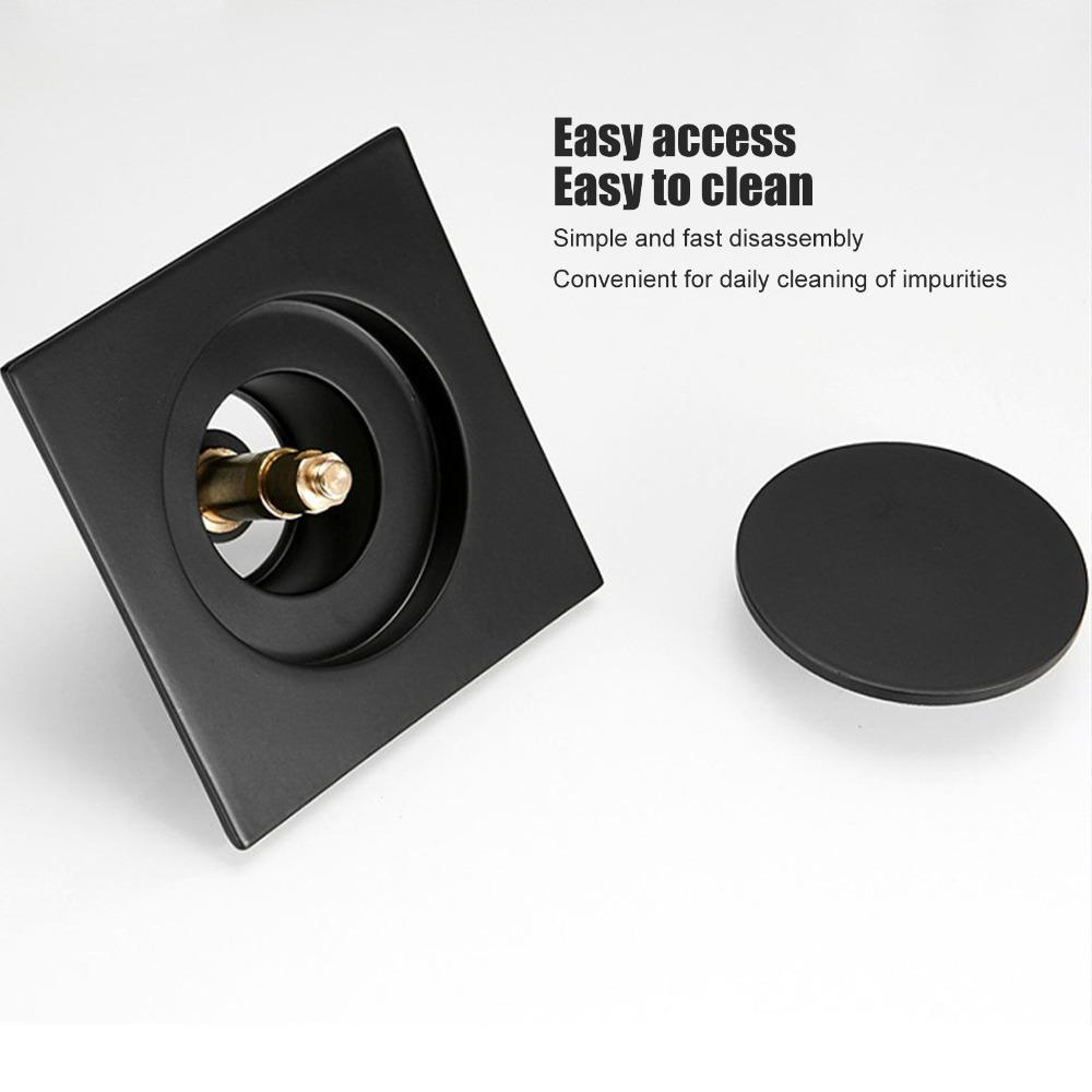 Push Down Mechanism Drain Strainer Square Floor Drain Easy Install Floor Drain Strainer Toilet