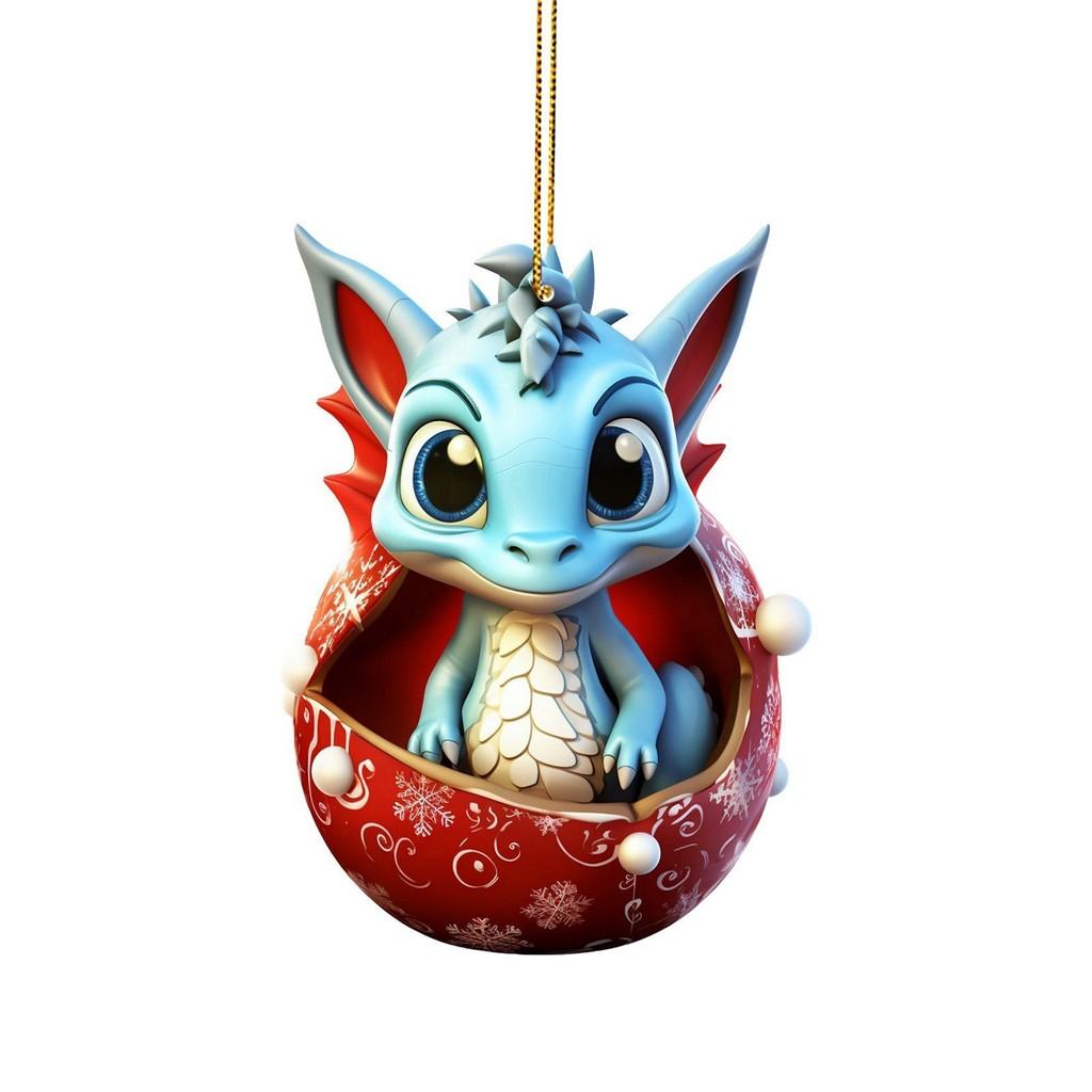 

Blue Mini Delightful Dinosaur Egg Hanging Decoration For Holiday Car Accents 1