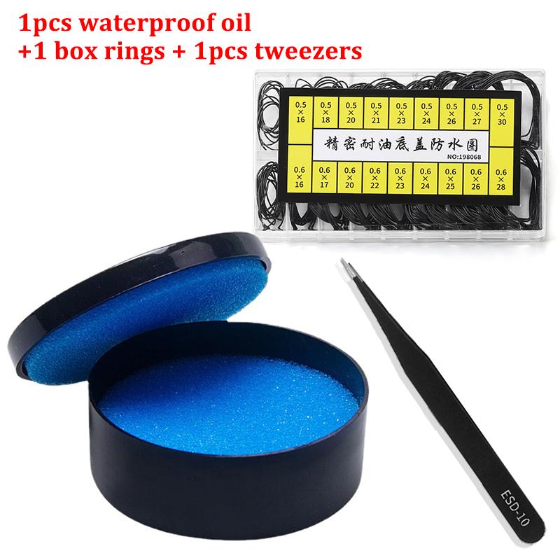3PCS Watch Gasket Grease Watch Case Rubber Waterproof O-Ring Seal 0.5/0.6mm Oil-resistant Watch Repair Tool 1box for Watchmaker
