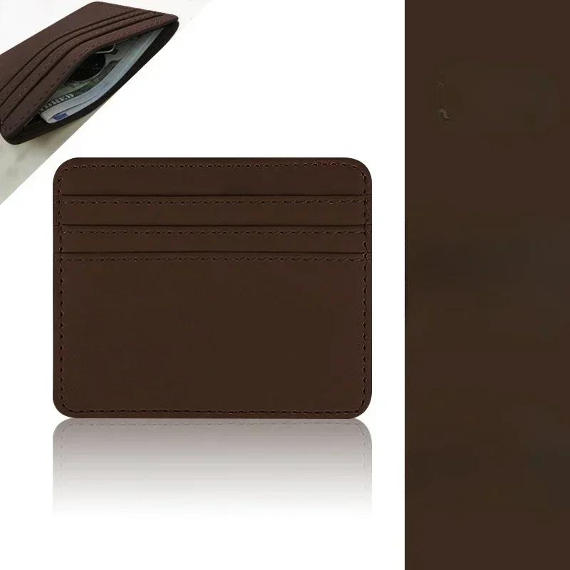 1Pc Pu Leather ID Card Holder Candy Color Multi Slot Slim Wallet for Women Men Business Card Cover