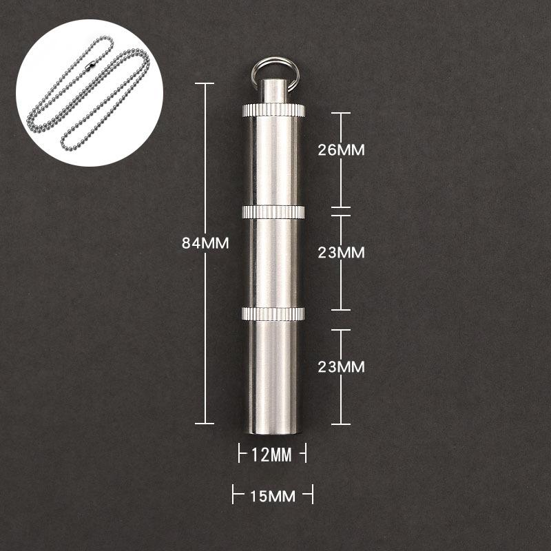 Titanium Alloy  Waterproof Pill Case Portable Keychain Medicine Sealed Capsule Storage Container Moistureproof for Travel Home