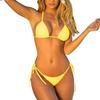Summer Women Girls Bikini Set Swimwear Pushup Bandage Beachwear Solid Swimsuit
